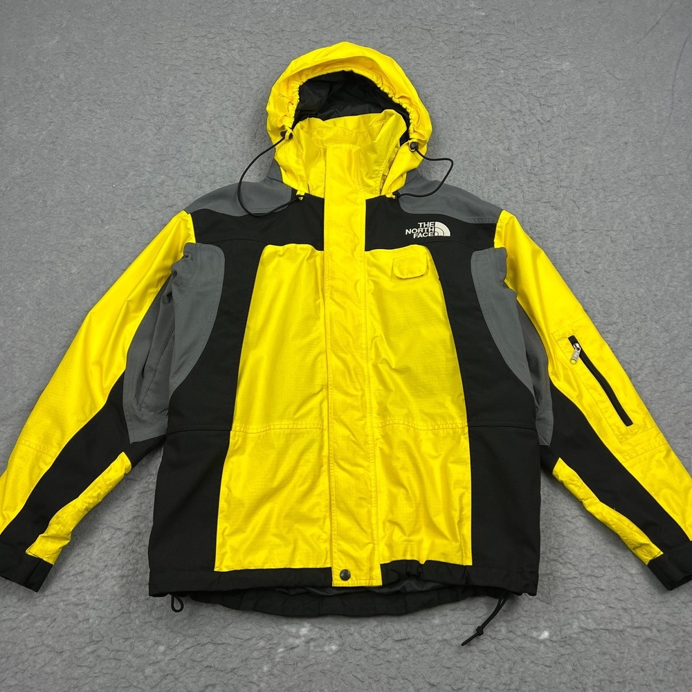 VTG North Face Gore-Tex Pro Mountain Patrol Jacket Mens Large Yellow Hooded Coat